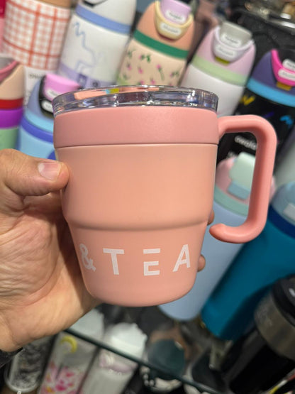 Korean Insulated Stainless Steel Coffe Mug With Straw, 460ml