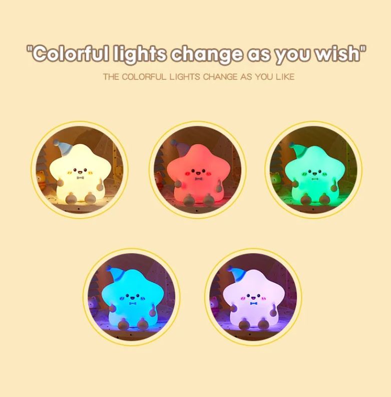 Cute Star Silicone Night Light Lamp