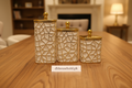 3-Piece Geometric Airtight Storage Jar Set (Luxury White & Gold) - My Store