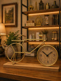 Vintage Bicycle Table Clock with Wooden Base - My Store