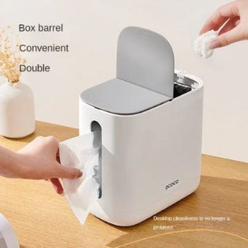 Ecoco 2-in-1 Tissue Holder with Mini Trash Bin