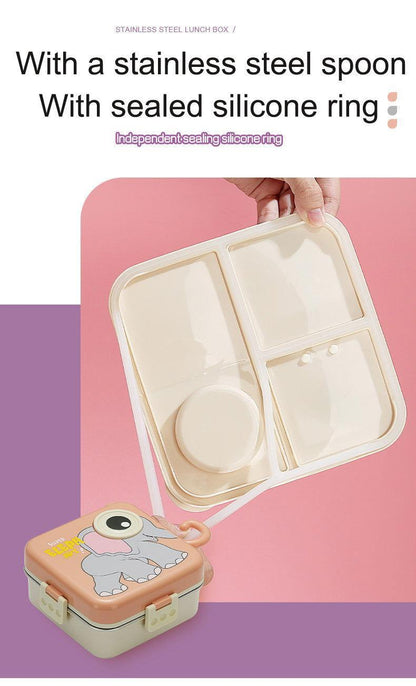 Super Elephant 3-Compartment Stainless Steel Lunch Box - My Store