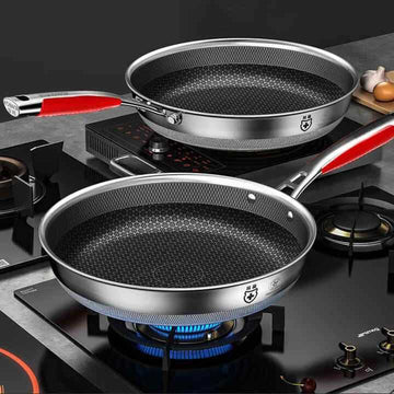 316 Stainless Steel Honeycomb Frying Pan