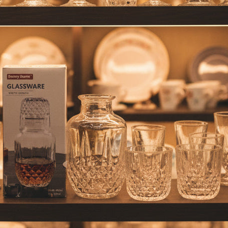 Danny Home Luxe Glass Water Carafe Set with Tumbler Lid – 600ml