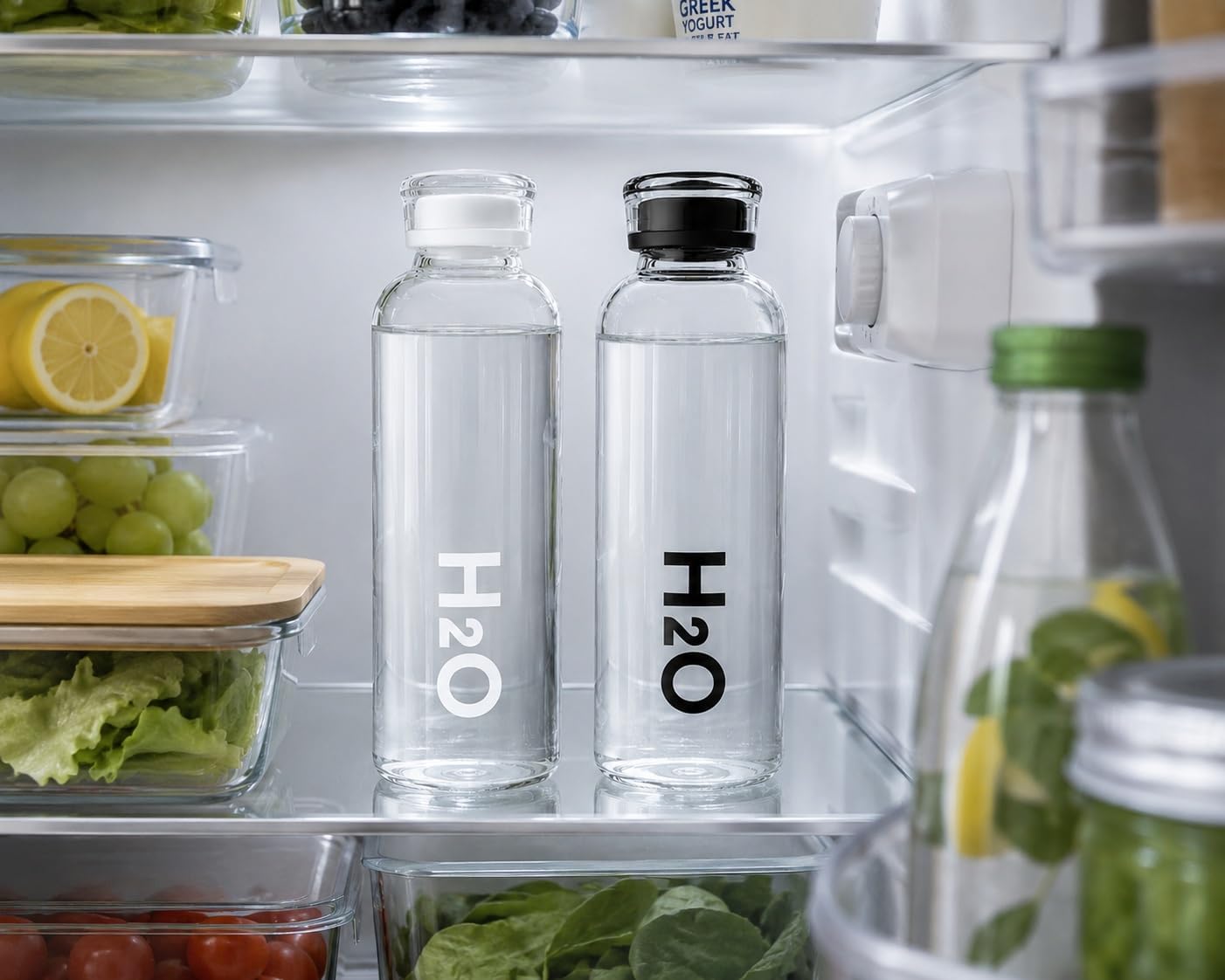 H₂O Signature Clear Glass Water Bottle