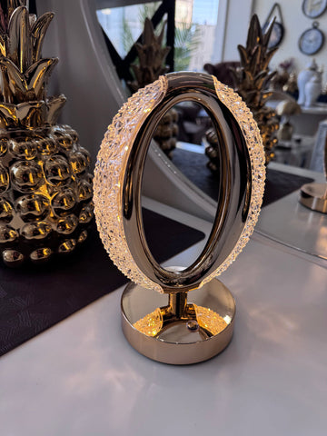 Luxury O-Ring Crystal LED Table Lamp – Rechargeable
