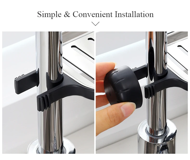 ECOCO Multi-Functional Faucet Drain Rack – Premium Stainless Steel Sink Organizer