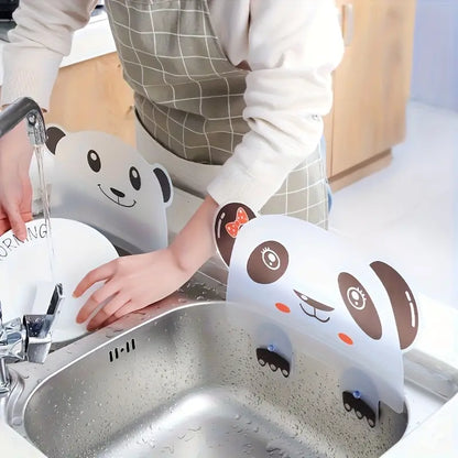 Cute Panda Sink Water Splash Guard with Suction Cups – Kitchen Sink Splash Baffle