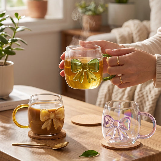 3D Bow Glass Mug – 400ml