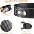 3-Piece Non-Stick Springform Cake Pan Set (Heart, Round & Square) - My Store