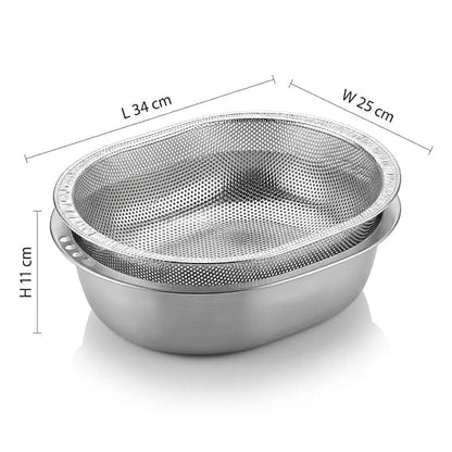 Multi-Function Stainless Steel Colander & Basin Set