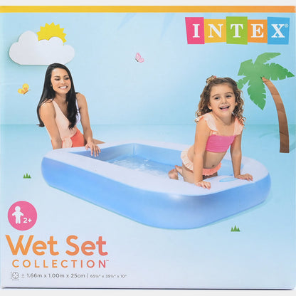 INTEX Wet Set Collection Inflatable Rectangular Family Pool (1.66m x 1.00m x 25cm)