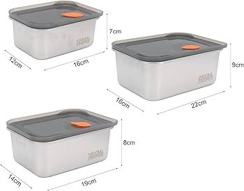 Premium Stainless Steel Airtight Food Storage Containers – Set of 3 - My Store