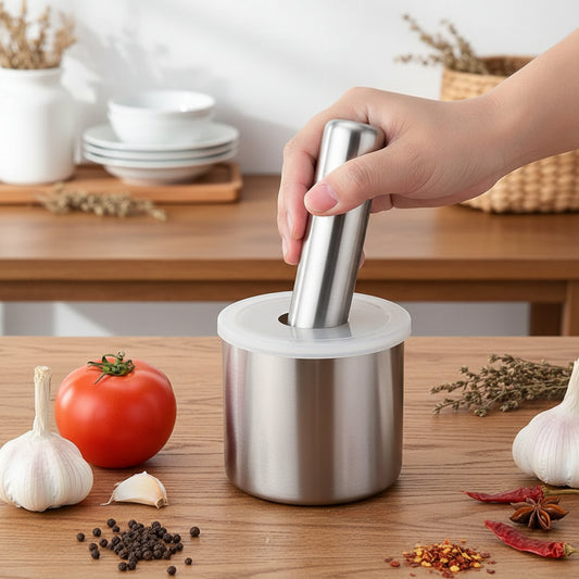Stainless Steel Household Mashing Jar – Multifunction Mortar & Pestle Set - My Store