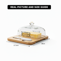 Glass Butter Dish with Bamboo Base & Knife - My Store