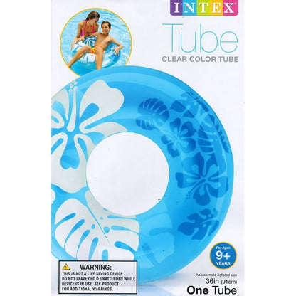 Intex Inflatable Clear Color Tropical Hibiscus Swim Tube (36" / 91cm)