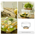 Modern Glass Fruit Bowl with Premium Wooden Base - My Store