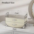 2-Tier Fluted Makeup Organizer with Drawers – Cream & Silver - My Store