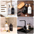 Premium: Luxe Glass Soap Dispenser Set with Bamboo Pumps & Organizing Tray (Set of 2) - My Store