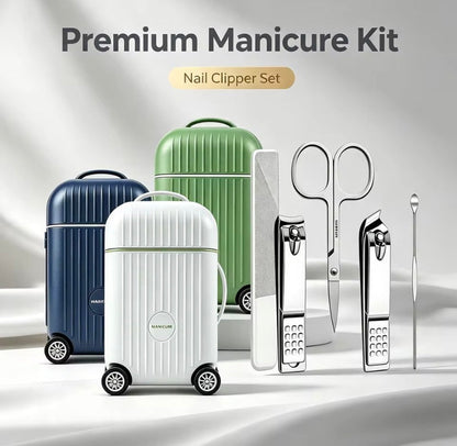 8-Piece Portable Suitcase-Style Manicure & Nail Clipper Set