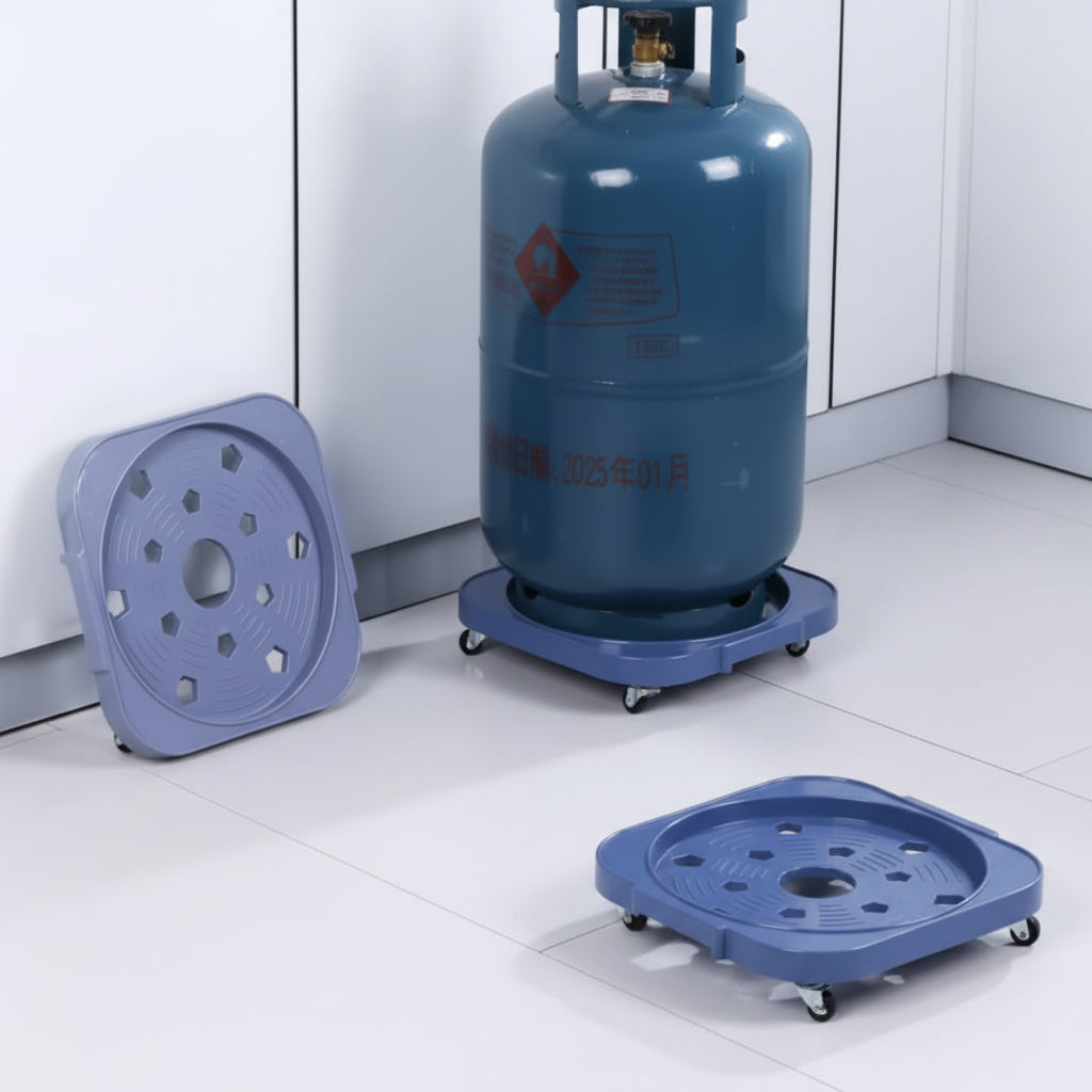 Heavy-Duty Movable Gas Cylinder & Planter Trolley | 360° Rolling Base
