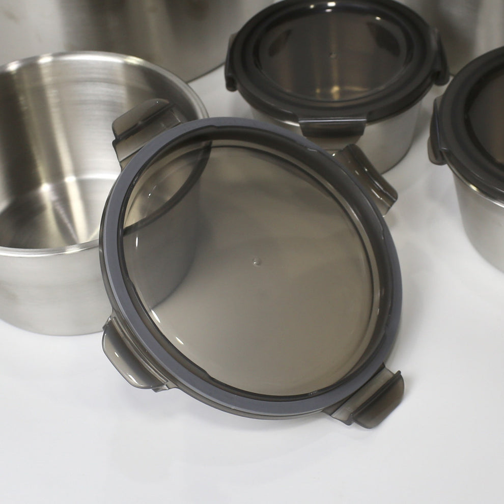 4 pcs  Airtight Stainless Steel Food Container & Storage Bowl Set with Lock Lids