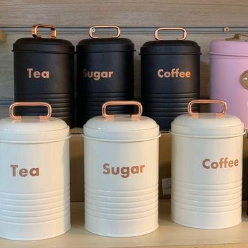 3-Piece Kitchen Canister Set (Tea, Coffee & Sugar)