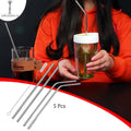 5 Pcs Stainless Steel Straw Set (Golden & Silver) - My Store