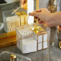 Acrylic Cotton Pad & Bud Organizer Box with Lid - My Store