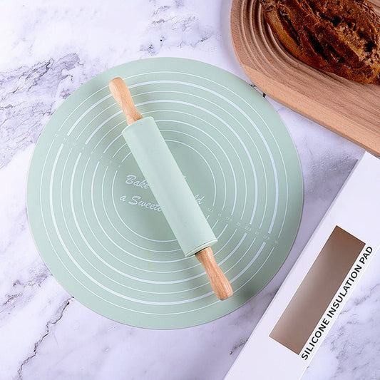 Non-Stick Silicone Dough Mat & Adjustable Rolling Pin Set - My Store