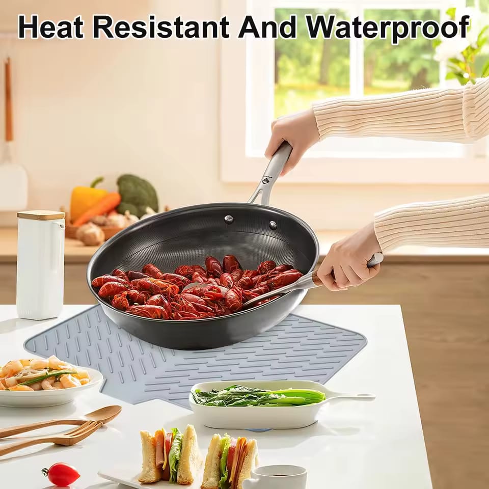 Silicone Dish Drying Mat with Self-Draining Lip - My Store