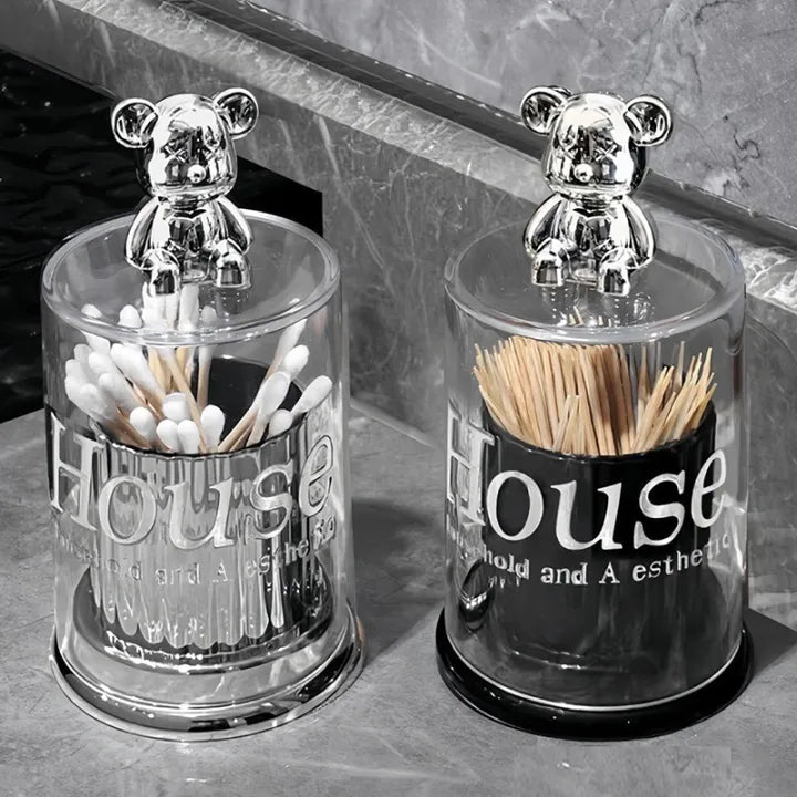 2 Pcs Bear Topped Transparent Organizer - My Store