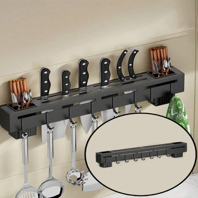 Multifunctional Wall-Mounted Kitchen Utensil Rack (7-in-1)