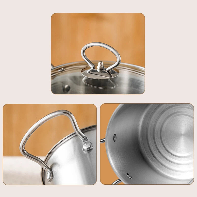 Stainless Steel Induction Pasta Pot with Steamer Insert & Lid – 3.5L - My Store