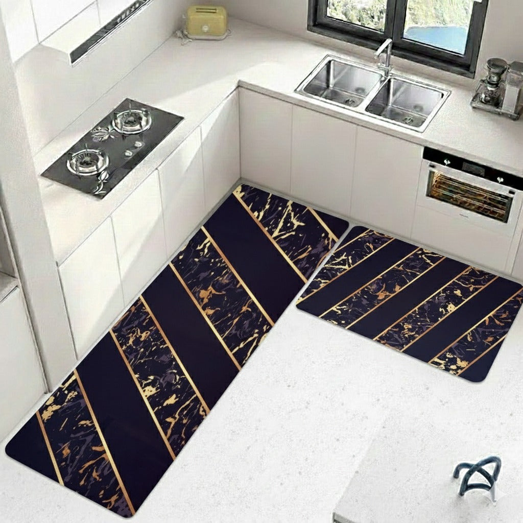 2-Piece Large Runner & Mat Set – Elegant Napa Leather Finish with Anti-Slip Base - My Store