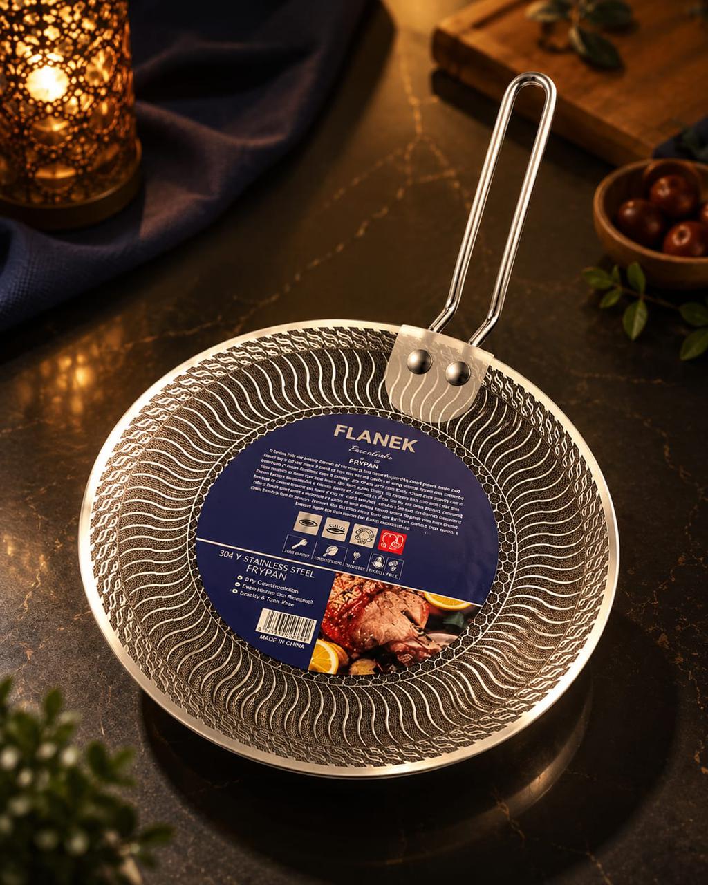 FLANEK Essentials 304 Stainless Steel Hybrid Wave Frypan