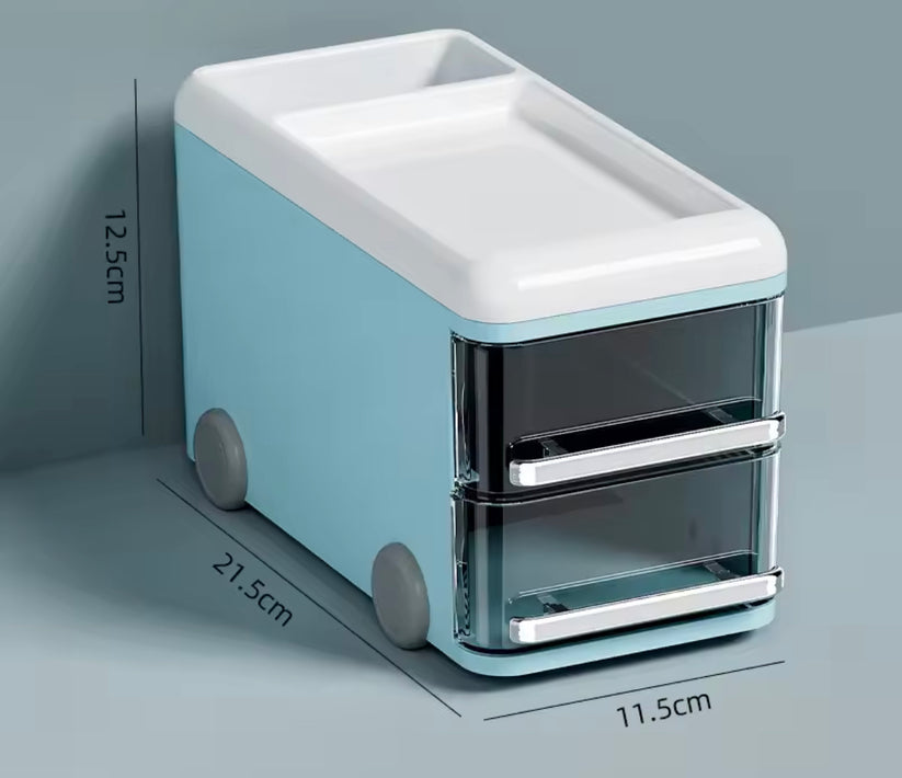 Bus-Shaped Desk Organizer with Drawers – Multi-Functional Storage Box - My Store