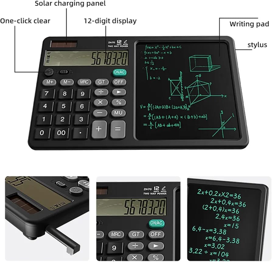 12-Digit Desktop Calculator with LCD Handwriting Notepad - My Store