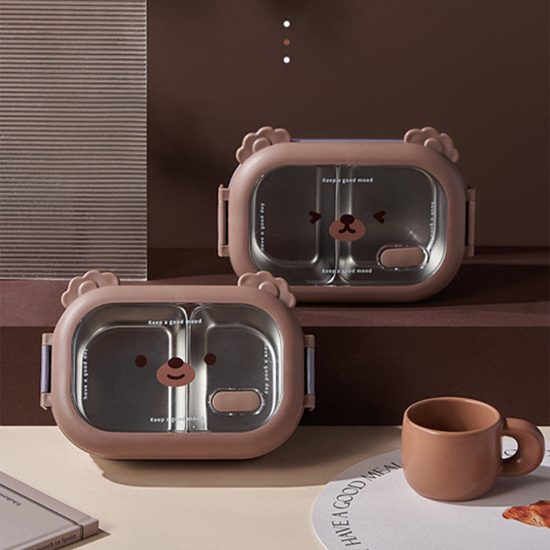 2 Compartments Stainless Steel Lunch Box - My Store