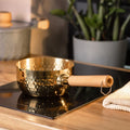 Golden Stainless Steel Saucepan with Wooden Handle - My Store