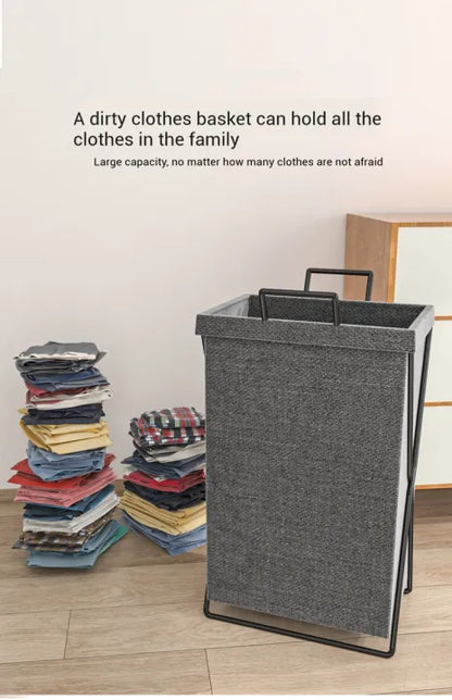 Minimalist X-Frame Folding Laundry Basket & Organizer