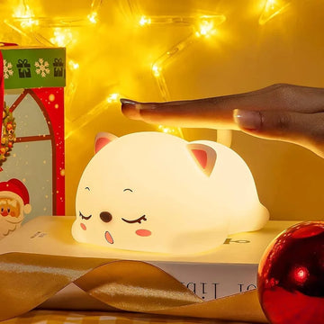 CAT Cartoon Night Light – Touch Control, USB Rechargeable