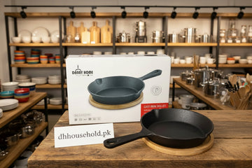 Danny Home Mini Cast Iron Skillet with Bamboo Base - My Store