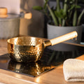 Golden Stainless Steel Saucepan with Wooden Handle - My Store