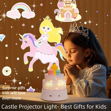 23-in-1 Castle Projector Nightlight with Rotating HD Projection & Bluetooth Music