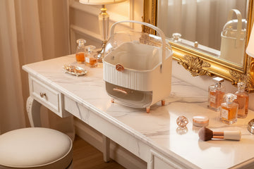 Vanity Cosmetics Storage Box – Dust-Proof Makeup Organizer with Drawers