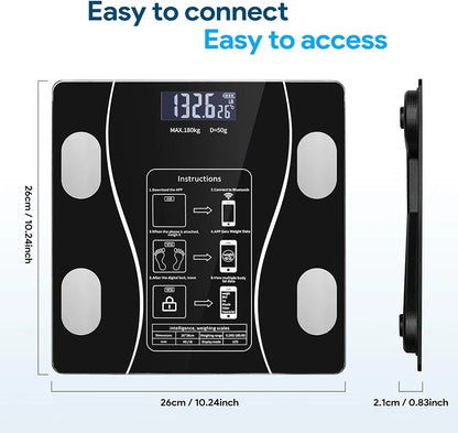 Smart Bluetooth Digital Body Fat Scale with USB Charging & LED Display