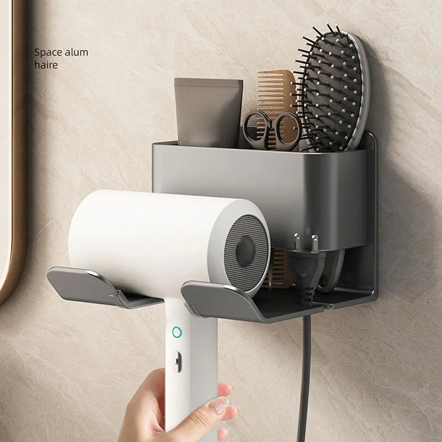 Wall-Mounted Hair Dryer & Accessory Organizer - My Store