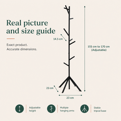 Modern Freestanding Metal Coat Rack & Garment Organizer