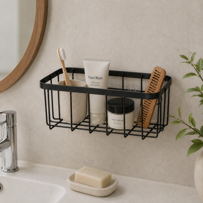 Adhesive Metal Wall-Mounted Storage Basket